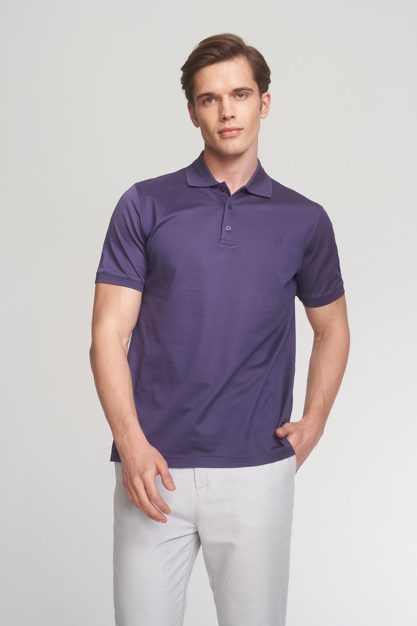 Purple Mercerized Cotton Polo T-Shirt